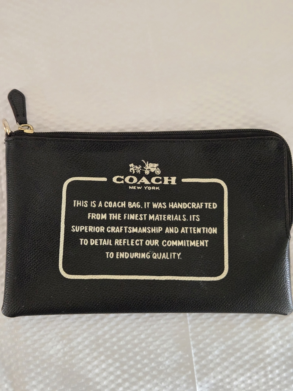 COACH Black Leather Zip Pouch - COACH New York